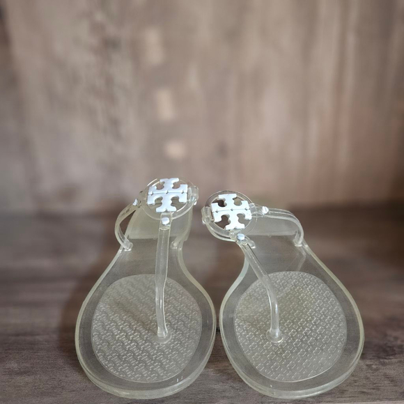 Tory Burch Mini Miller White Clear Jelly Sandals Womens 9 - Picture 1 of 3